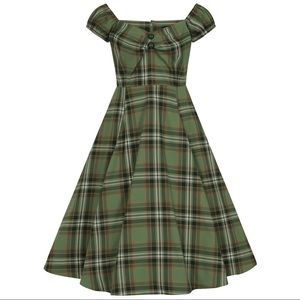 Collectif Green Delores Swing Dress